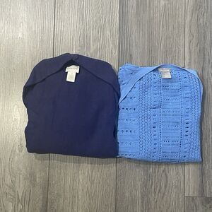 Chico’s Cardigans Women's 3 Blue Rhinestones Long Sleeve Spring Casual Bundle